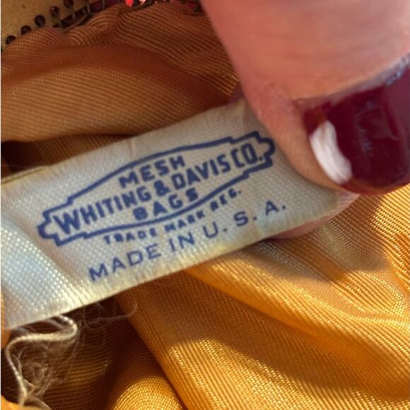 Whiting & Davis gold mesh kiss lock coin purse vintage 1920’s flapper bag clutch - Picture 7 of 8